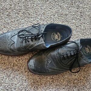 Base London Charcoal Brogue Oxfords